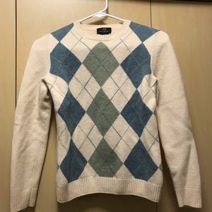 Brooks Brothers 100% Lambs Wool Argyle Sweater